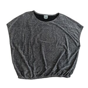 Arula Women Black with silver-Sparkle Top Sz C Glam Blouse Boho Chic 3X